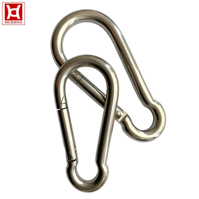 Móc khóa bằng thép không gỉ nặng mùa xuân M8 Carabiner Độ cứng cao