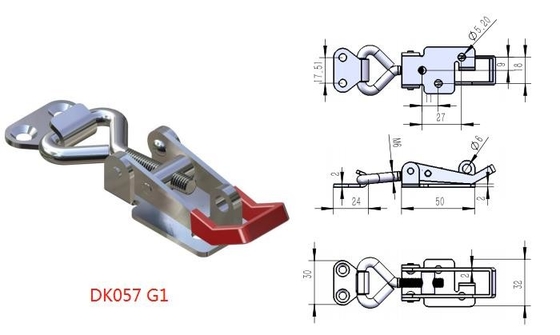 Tay cầm màu đỏ Có thể điều chỉnh nhiệm vụ nặng Chuyển đổi Chốt với lỗ khóa ss201 ss316