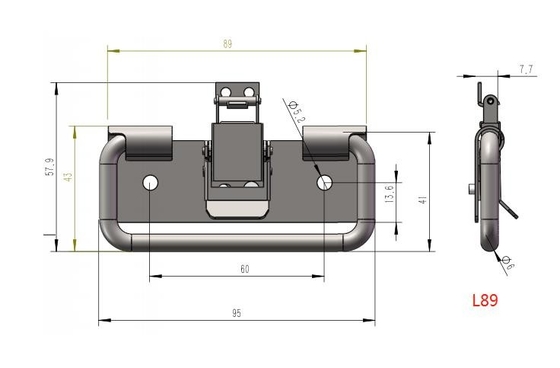 Tay cầm ngực gấp L89 Thép không gỉ SUS201