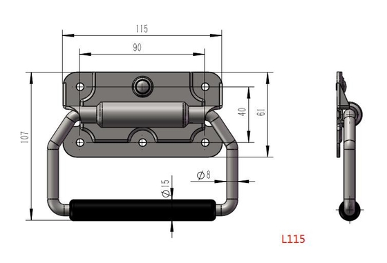 Tay nắm ngực lớn L115 chống va đập với tay cầm cao su