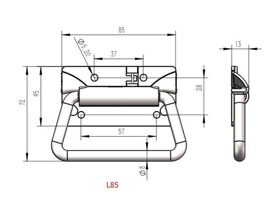 Hộp dụng cụ bằng thép không gỉ hạng nặng L85mm Tay cầm trước ngực SUS201 SUS304