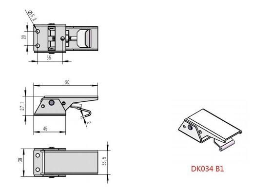 DK034B1 Chốt chuyển đổi có thể điều chỉnh bằng thép cho các ứng dụng công nghiệp hạng nặng